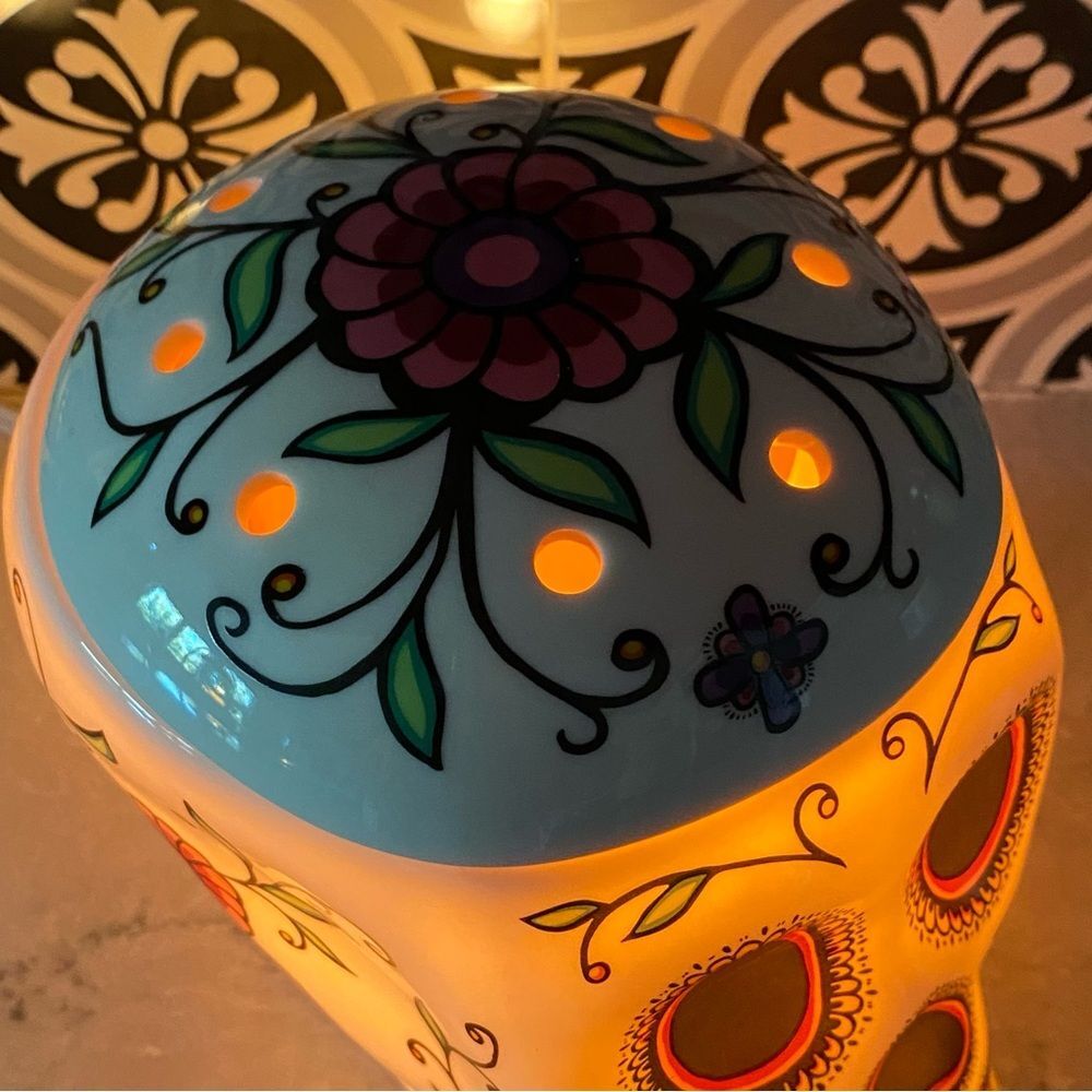 Scentsy Calavera Sugar Skull Día De Los Muertos Full Size Warmer Retired - Picture 8 of 13